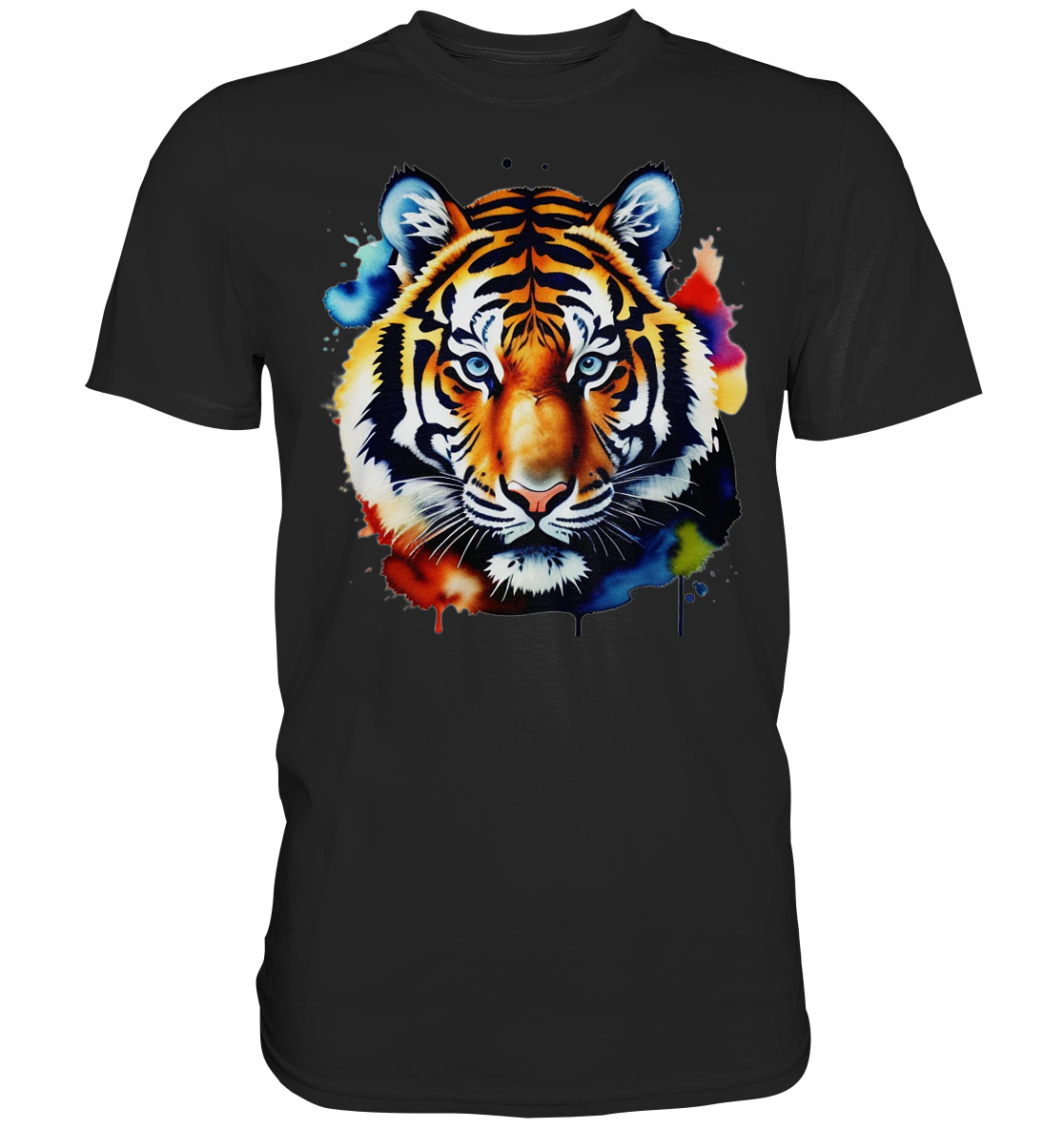 Wasserfarben Tigerkopf T-Shirt für Damen und Herren